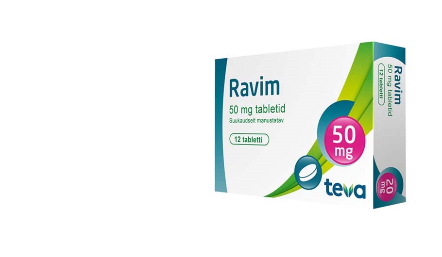 Ravim 50 mg tabletid package 